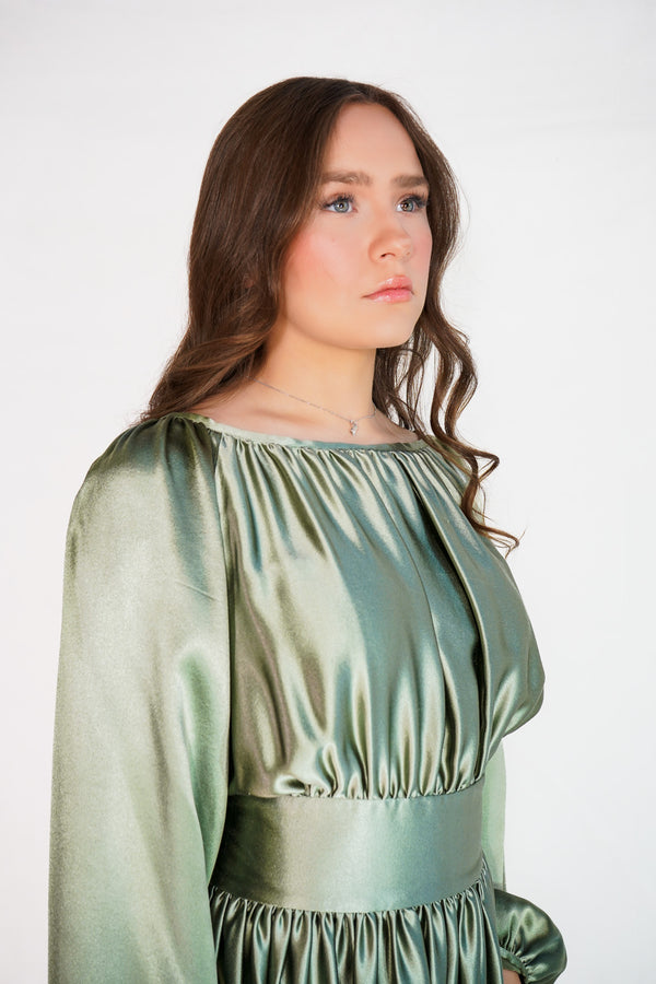 Elegant Italian Silk dress (Green)