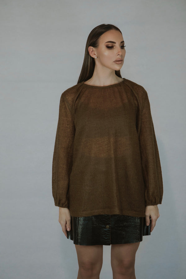 Knitted silk sweater